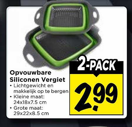 Opvouwbare Siliconen Vergiet 2-PACK