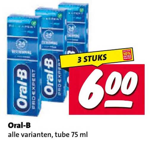 Oral-B alle varianten, tube 75 ml 3 STUKS