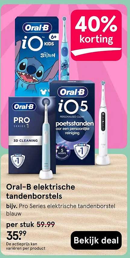 Oral-B elektrische tandenborstels 40% korting