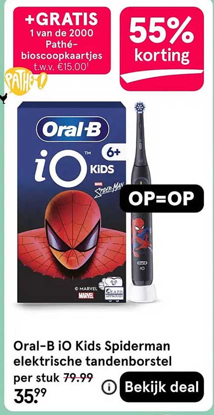 Oral-B iO Kids Spiderman elektrische tandenborstel per stuk OP=OP