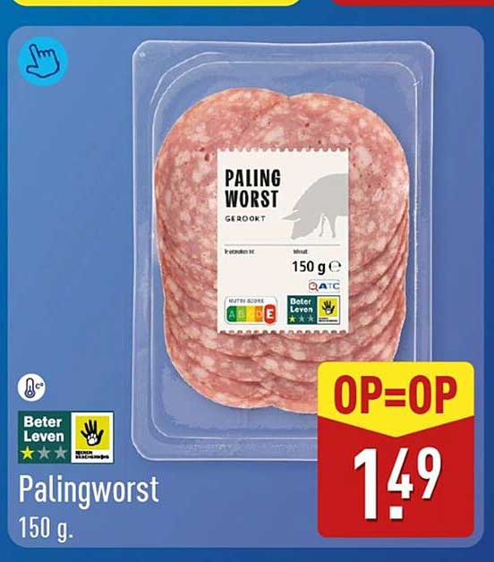 Palingworst 150 g. OP=OP