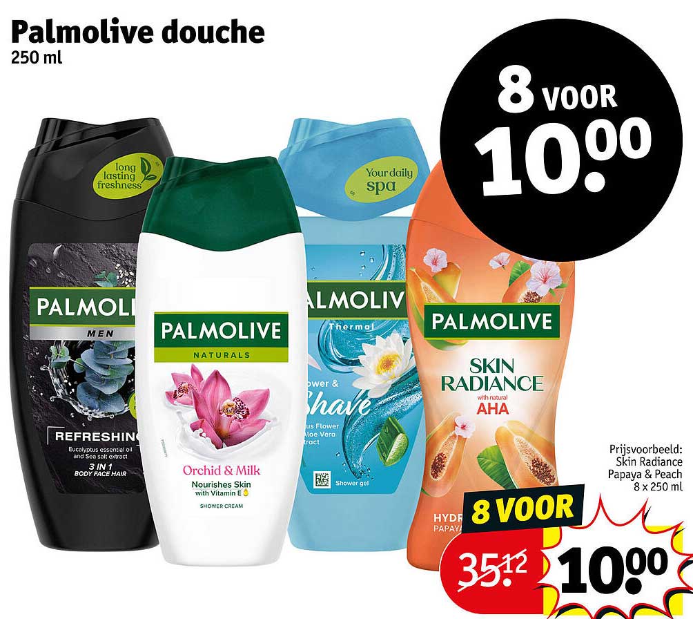 Palmolive douche 250 ml 8 voor 10.00