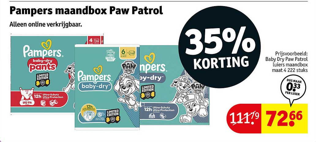 Pampers maandbox Paw Patrol
