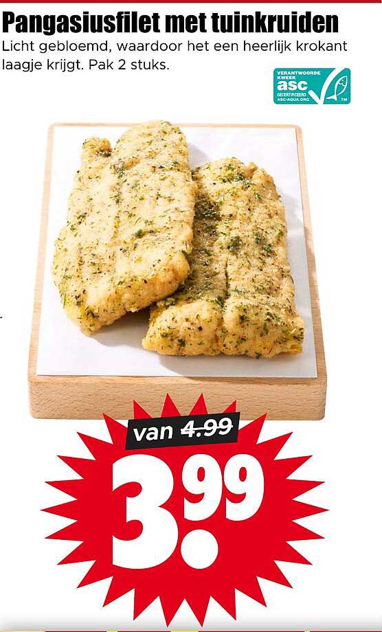 Pangasiusfilet met tuinkruiden