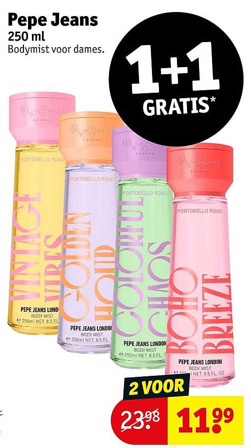 Pepe Jeans 250 ml Bodymist voor dames 1+1 GRATIS*