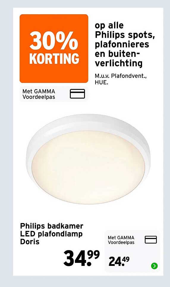 Philips badkamer LED plafondlamp Doris 30% KORTING