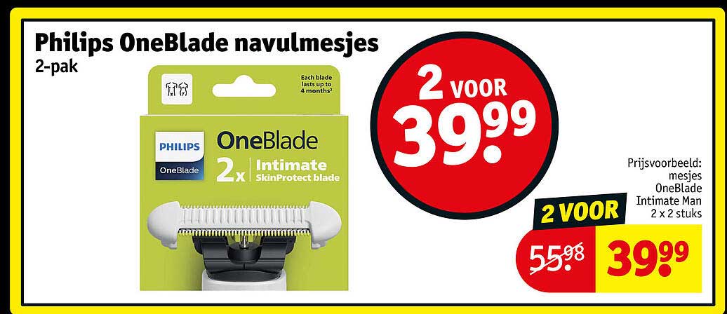 Philips OneBlade navulmesjes 2-pak