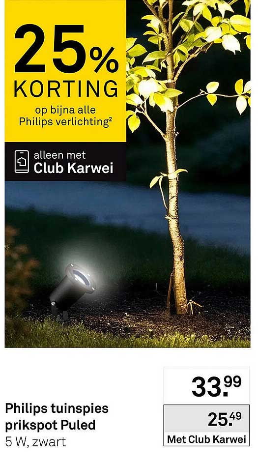 Philips tuinspies prikspot Puled 25% KORTING op bijna alle Philips verlichting