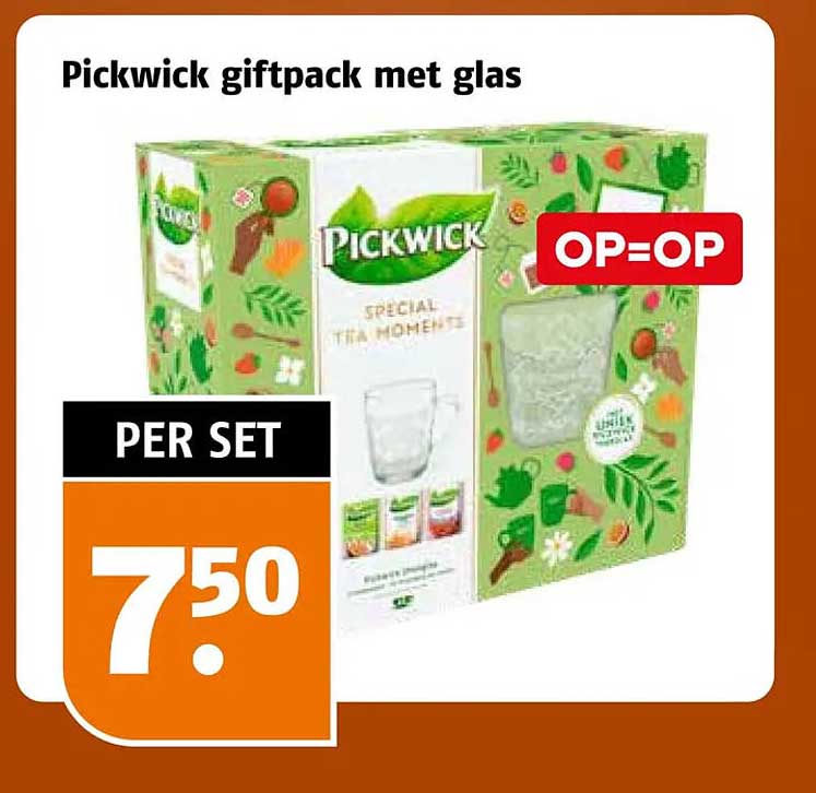 Pickwick giftpack met glas OP=OP