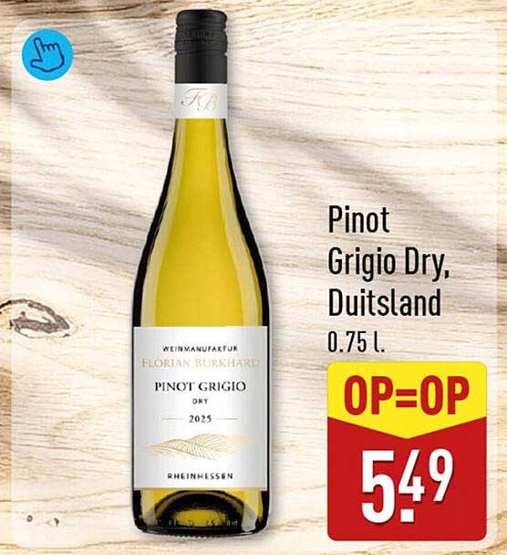Pinot Grigio Dry, Duitsland 0.75 l. OP=OP