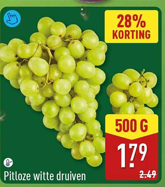 Pitloze witte druiven 28% KORTING