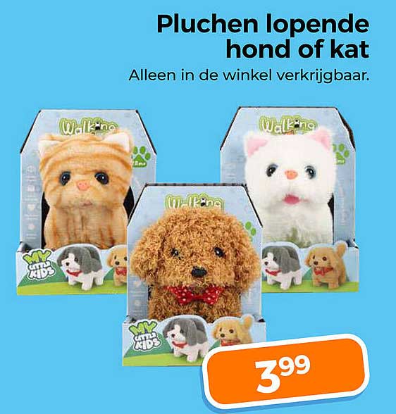 Pluchen lopende hond of kat