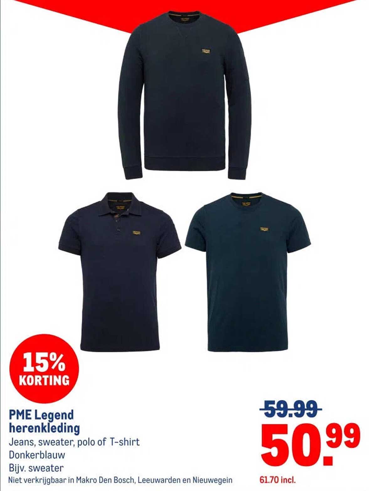 PME Legend herenkleding Jeans, sweater, polo of T-shirt Donkerblauw Bijv. sweater 15% KORTING