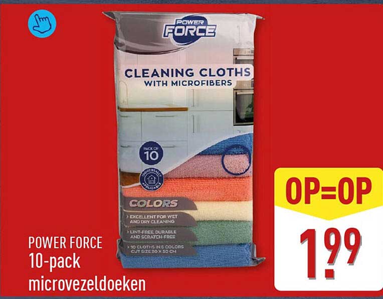 POWER FORCE 10-pack microvezeldoeken