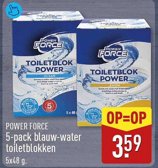 POWER FORCE 5-pack blauw-water toiletblokken