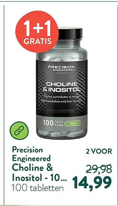 Precision Engineered Choline & Inositol - 10 ... 100 tabletten 1+1 GRATIS