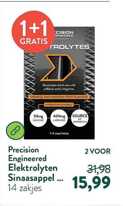 Precision Engineered Elektrolyten Sinaasappel ... 14 zakjes 1+1 GRATIS