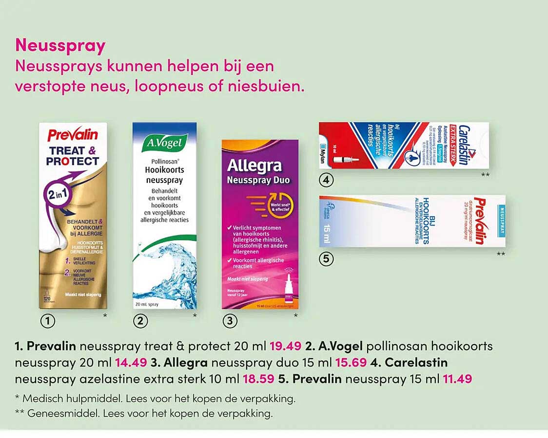 Prevalin neusspray treat & protect 20 ml