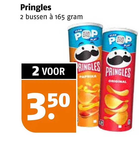 Pringles 2 bussen à 165 gram 2 voor