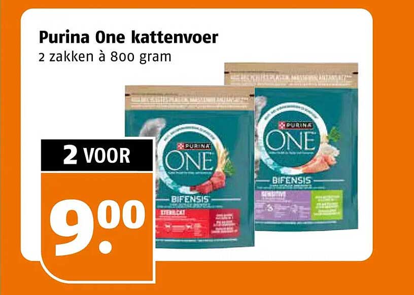 Purina One kattenvoer 2 zakken à 800 gram