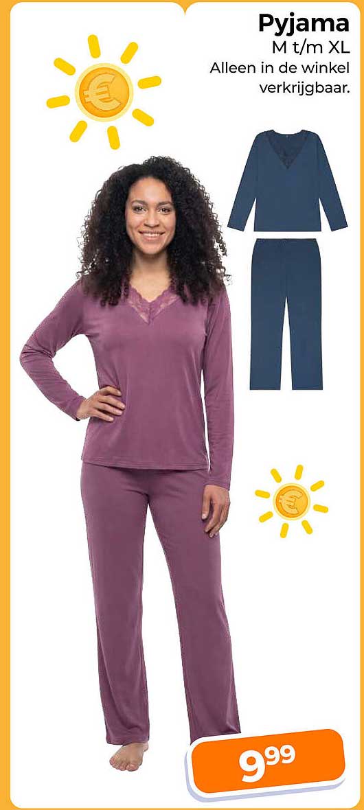 Pyjama M t/m XL Alleen in de winkel verkrijgbaar.
