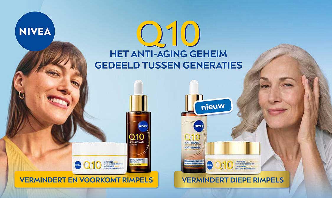 Q10 HET ANTI-AGING GEHEIM GEDEELD TUSSEN GENERATIES