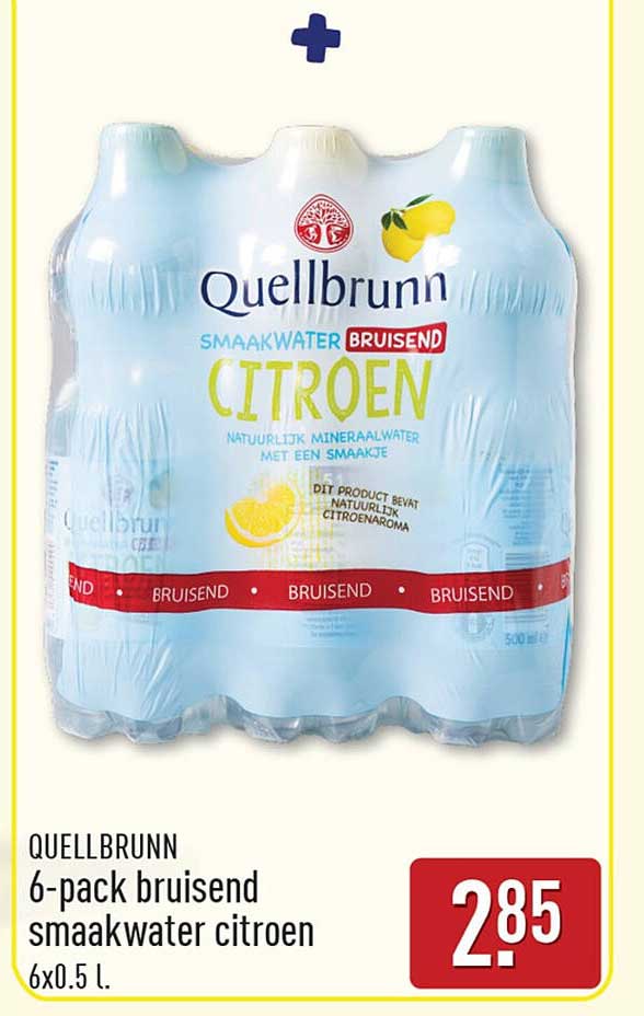 QUELLBRUNN 6-pack bruisend smaakwater citroen 6x0,5 l.