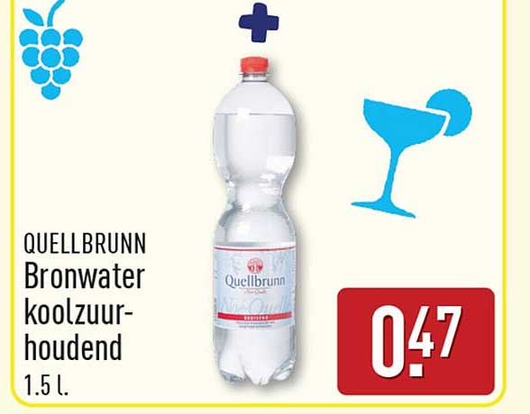 QUELLBRUNN Bronwater koolzuur-houdend 1.5 l.