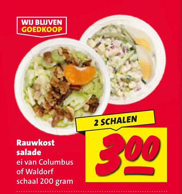 Rauwkost salade ei van Columbus of Waldorf schaal 200 gram 2 SCHALEN