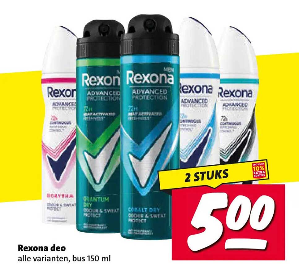 Rexona deo alle varianten, bus 150 ml 2 STUKS