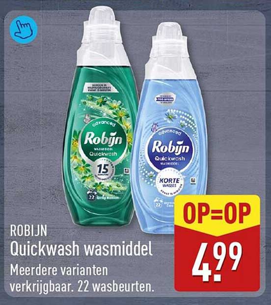 ROBIJN Quickwash wasmiddel Meerdere varianten verkrijgbaar. 22 wasbeurten. OP=OP