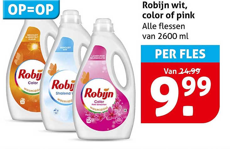 Robijn wit, color of pink Alle flessen van 2600 ml PER FLES