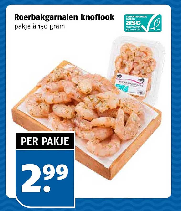 Roerbakgarnalen knoflook pakje à 150 gram