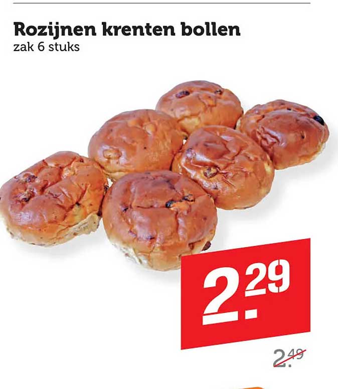 Rozijnen krenten bollen zak 6 stuks