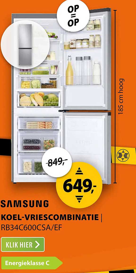 SAMSUNG KOEL-VRIESCOMBINATIE RB34C600CSA/EF