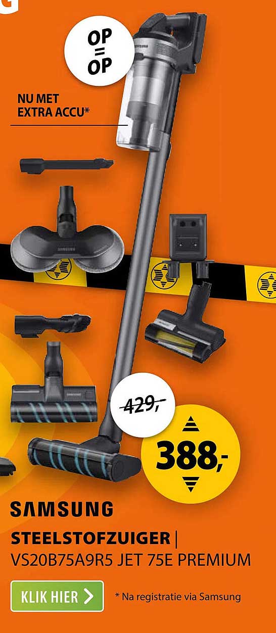 SAMSUNG STEELSTOFZUIGER | VS20B75A9R5 JET 75E PREMIUM