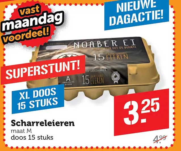 Scharreleieren maat M doos 15 stuks XL DOOS 15 STUKS SUPERSTUNT! NIEUWE DAGACTIE! vast maandag voordeel!