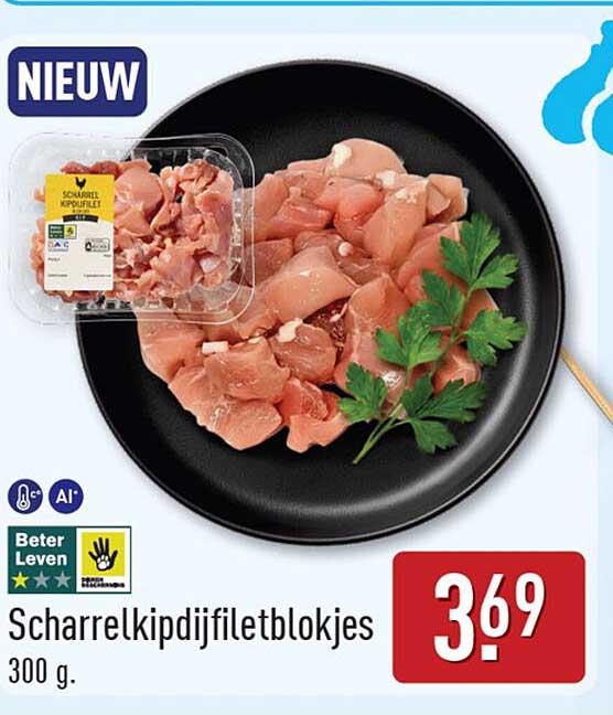 Scharrelkipdijfiletblokjes 300 g