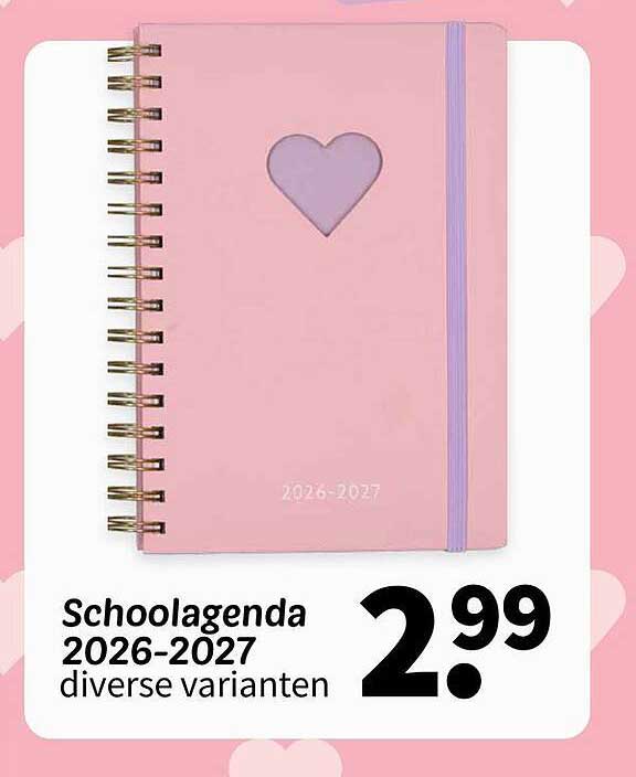 Schoolagenda 2026-2027 diverse varianten