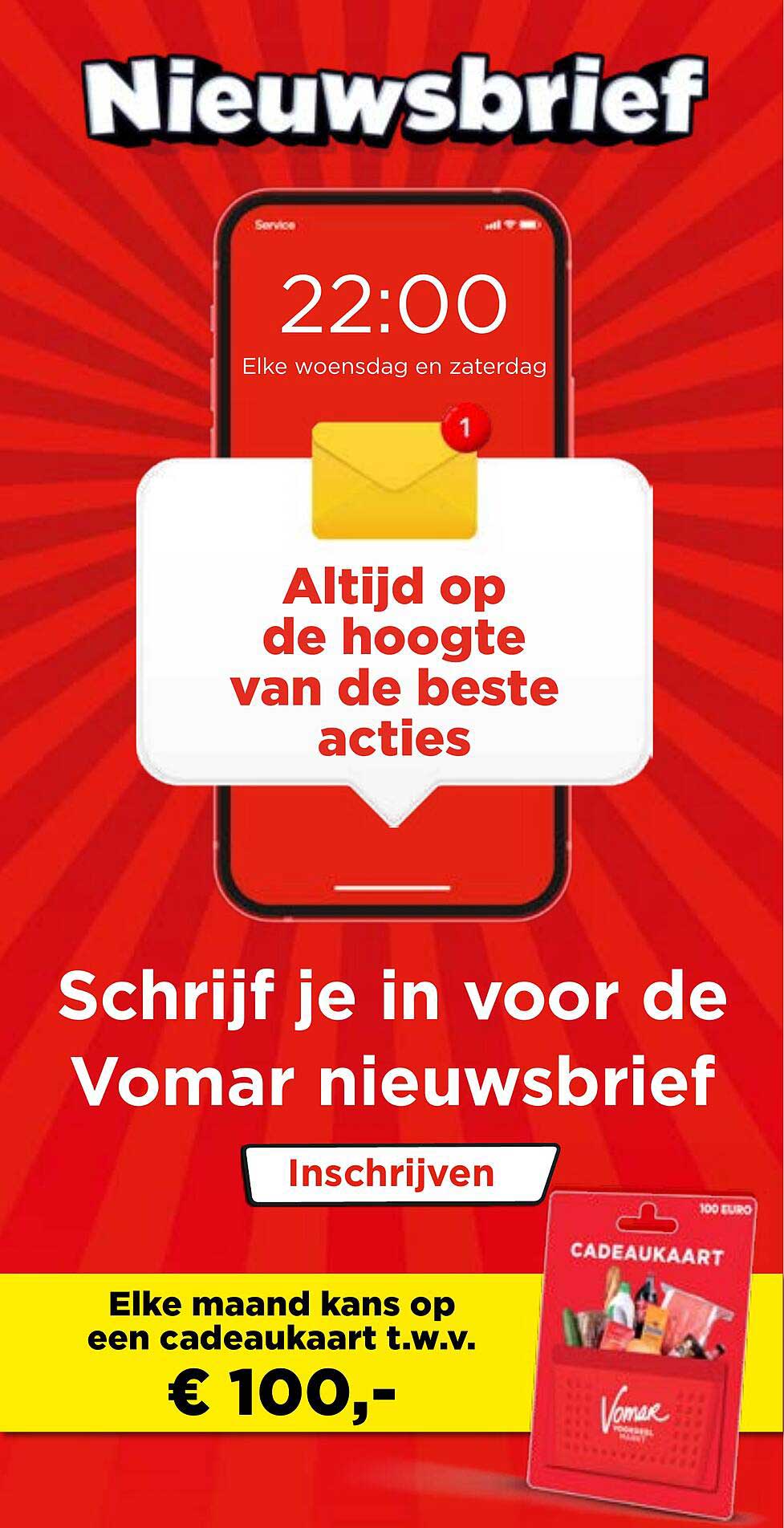 Schrijf je in voor de Vomar nieuwsbrief
