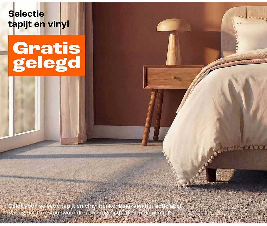 Selectie tapijt en vinyl Gratis gelegd