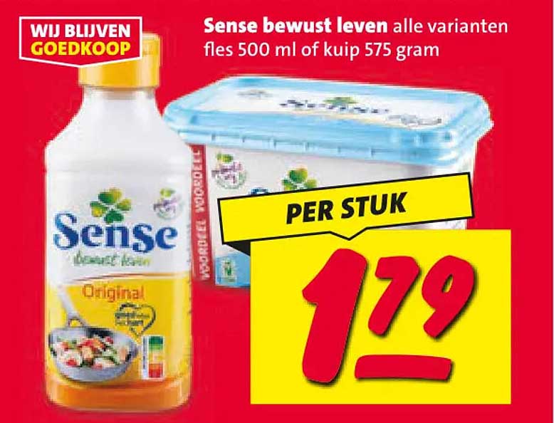 Sense bewust leven alle varianten fles 500 ml of kuip 575 gram