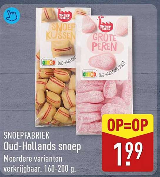 SNOEPFABRIEK Oud-Hollands snoep Meerdere varianten verkrijgbaar. 160-200 g. OP=OP