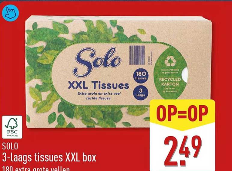 SOLO 3-laags tissues XXL box