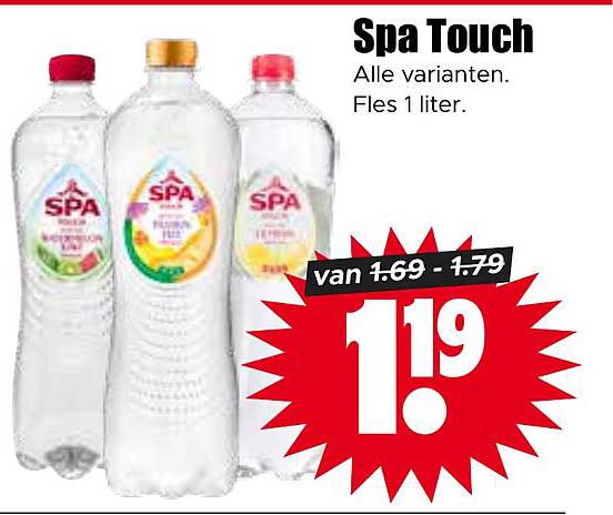 Spa Touch Alle varianten. Fles 1 liter.
