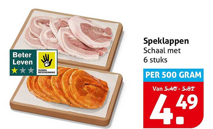 Speklappen Schaal met 6 stuks PER 500 GRAM