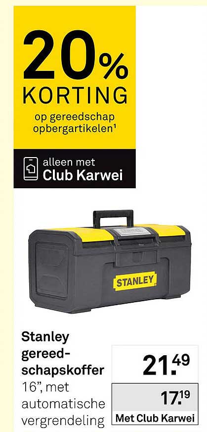Stanley gereedschapskoffer 16”, met automatische vergrendeling