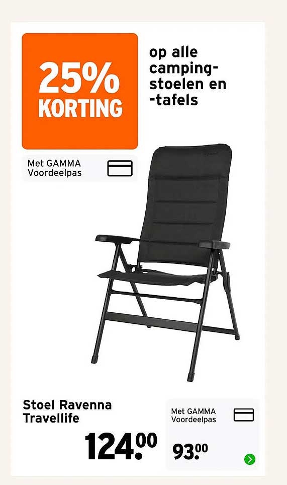 Stoel Ravenna Travellife 25% KORTING