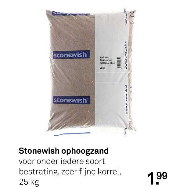 Stonewish ophoogzand voor onder iedere soort bestrating, zeer fijne korrel, 25 kg