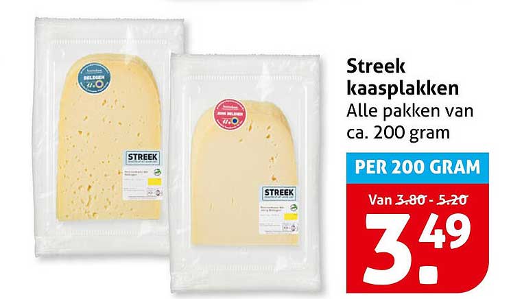 Streek kaasplakken Alle pakken van ca. 200 gram PER 200 GRAM